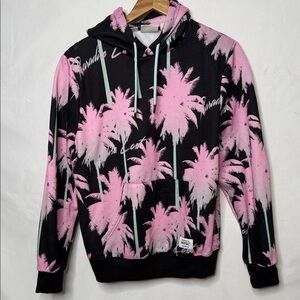 WeSC men’s Paradise Lost Palm Tree graphic fleece hooded sweatshirt sz M